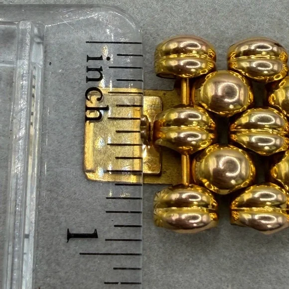 Vintage Swiss thick heavy gold plating panther link gold bracelet - 20 micron - Picture 11 of 16